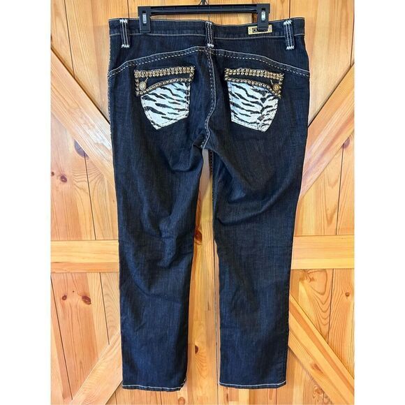 Coogi Jeans Womens Size 15/16 Black White Leopard Print Low Rise Stretch (4715) - Picture 5 of 9